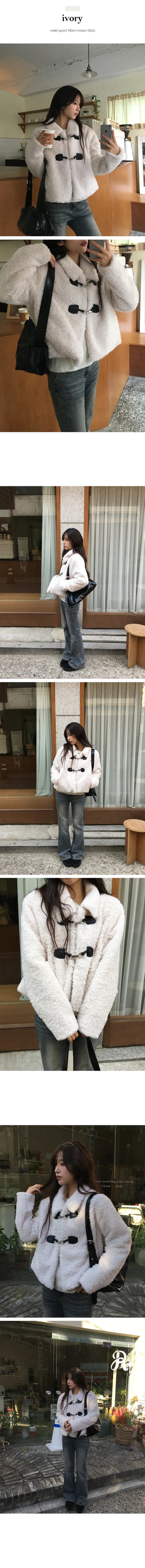 Tomo Buckle Tteokbokki Short Fur Jacket