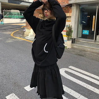 Harry Fingerhole Waffle Two Color Hooded T Shirt