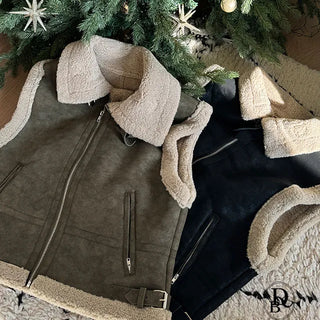 Meti high neck vest fur lining Mustang