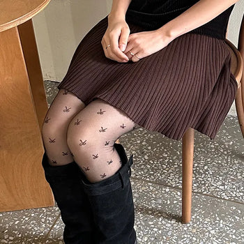 Ribbon see through stockings