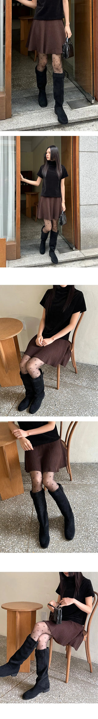 Ribbon see through stockings