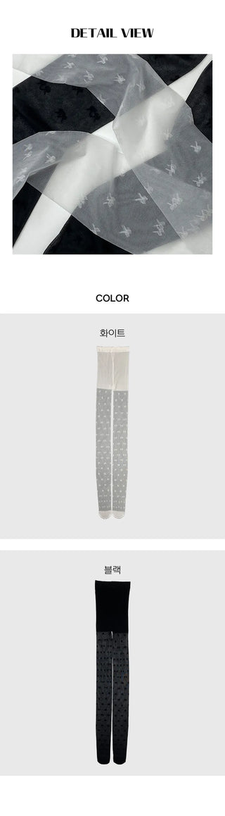 Ribbon see through stockings