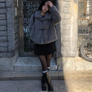 Lily Wool Collar Tteokbokki Short Coat Jacket