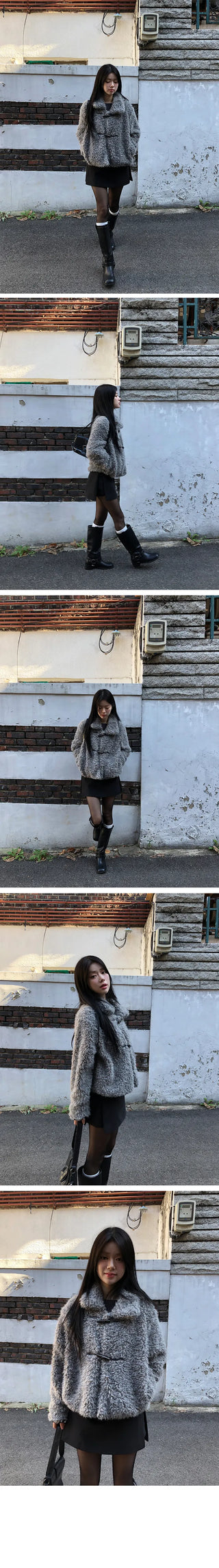 Lily Wool Collar Tteokbokki Short Coat Jacket