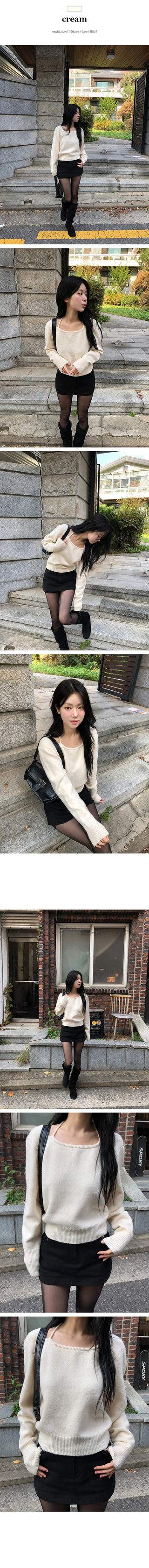 Crepe square neck halter bolero knit