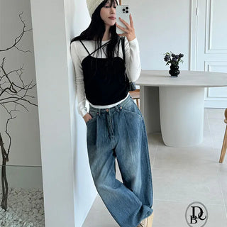 Wabe String Golji Layered Knit T Shirt