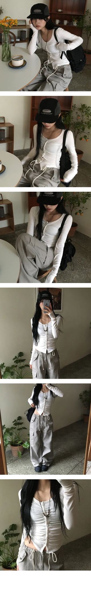 Say Shirring Tencel Cardigan