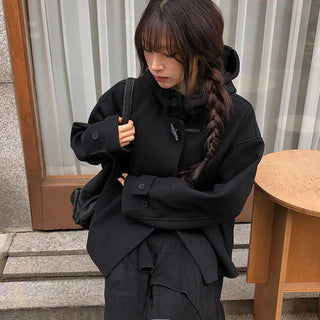 Reorder Toggle High Neck Hooded Coat