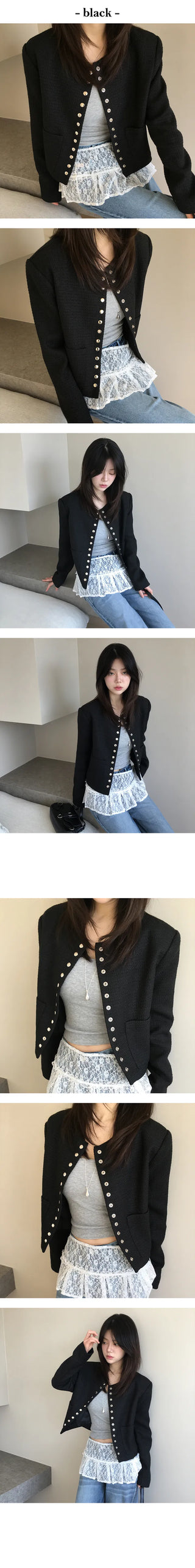 Custom Snap Tweed Jacket