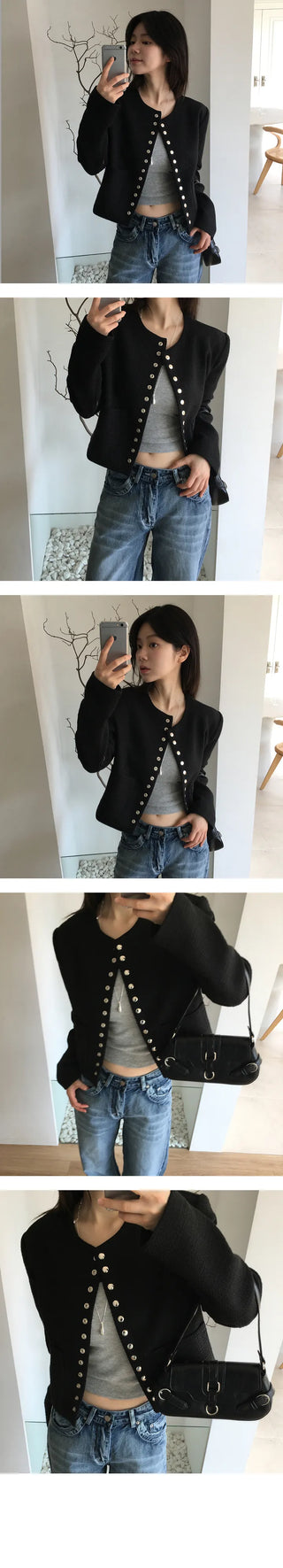 Custom Snap Tweed Jacket