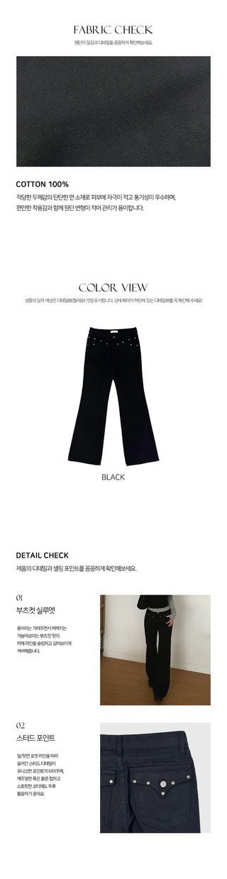 Rewar Stud Point Bootcut Pants