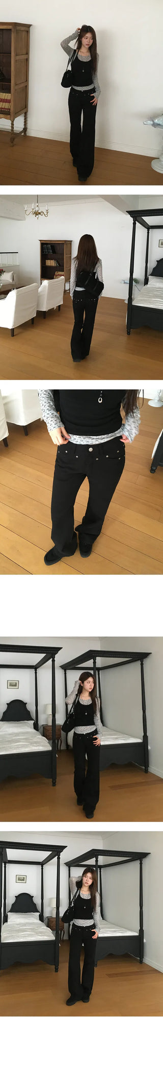Rewar Stud Point Bootcut Pants