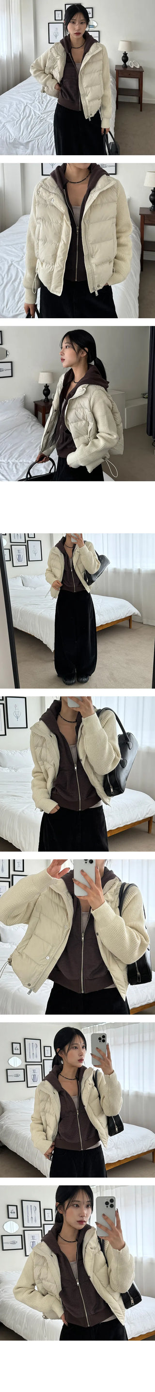 Canar Stripe Hooded Crop Zip Up