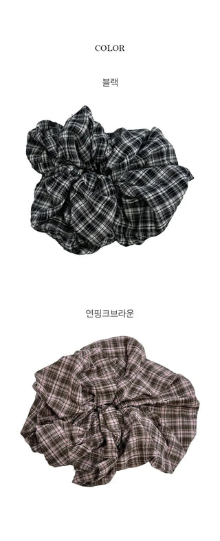 Checked Scrunchie Hair Band