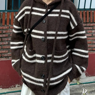 Barely Dangara Loose Fit Long Hooded Cardigan
