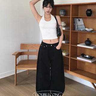 Dot Halter Crop Nashi