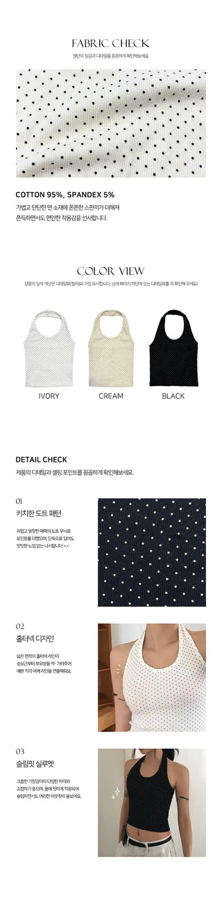 Dot Halter Crop Nashi
