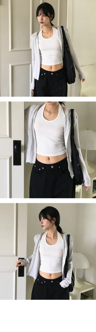 Dot Halter Crop Nashi