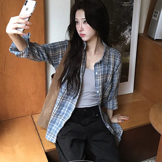 Sebyang Cozy Overfit Check Shirt