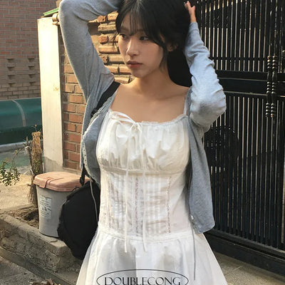 Bebe Lace Punching Cardigan