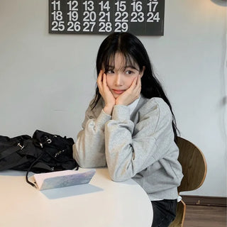 (6 colors) Slim Slit Pattern V-Neck Sweatshirt