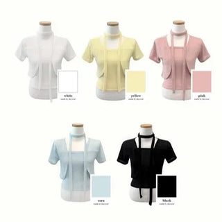 [3-piece set] Summer Cat Top Bolero Set (5 colors)