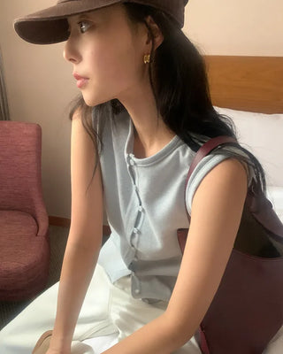 Layered bustier top sleeveless