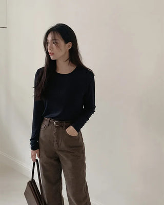 (9 colors) Slim Soft Rib T-Shirt