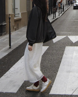 Polka dot layered skirt