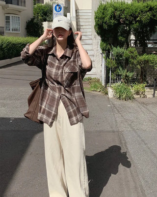 Tone-on-tone check shirt