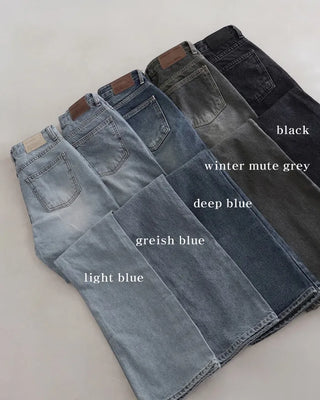 Semi-bootcut denim pants