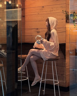 Soft towel hooded parka & training pants set