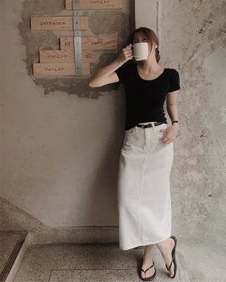 Cotton long skirt