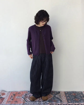 Wool round cardigan