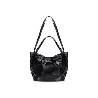GLOSSY TWO WAY BIG BAG IN BLACK