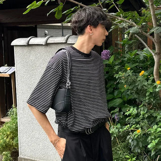 Two-tone border boxy T-shirt