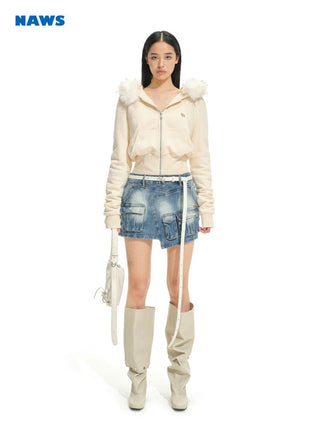 [NOTAWEAR] Multi-Pocket Denim Mini Skirt