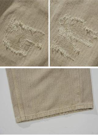 [Monterest] Distressed Washed Cotton Work Pants