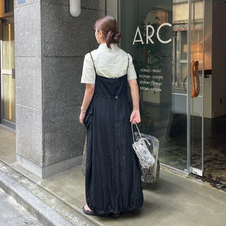 Nylon drawstring pocket camisole dress
