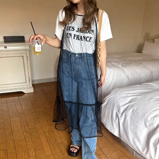 See-through layered dress - P000IYRH