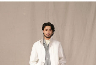 [CULTUM] Merino Wool Blend Stand Collar Jacket