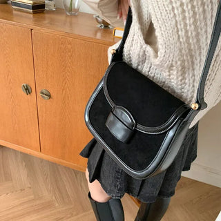 Suede shoulder bag