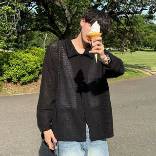 Summer sheer knit shirt
