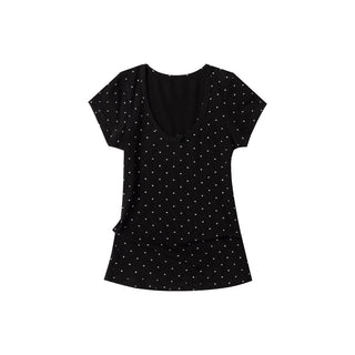 [NECY] Butterfly Dotted Slim T