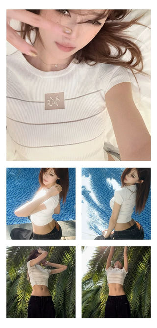 [NOTAWEAR] Beaded knitted T-shirt