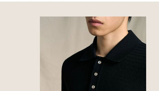 [CULTUM] Wool Blend Ivy Style Polo Knit Sweater