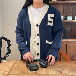 S Patch Collar Cardigan
