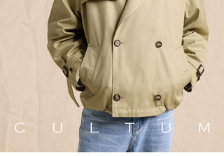 [CULTUM] Water-Resistant Cotton Short Trench Jacket