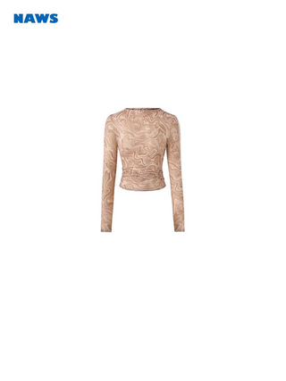 [NOTAWEAR] Mesh Print Long Sleeve T-Shirt