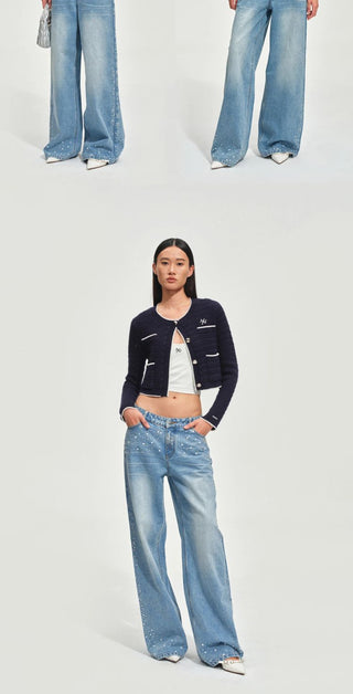 [NOTAWEAR] Cable Knit Cropped Cardigan